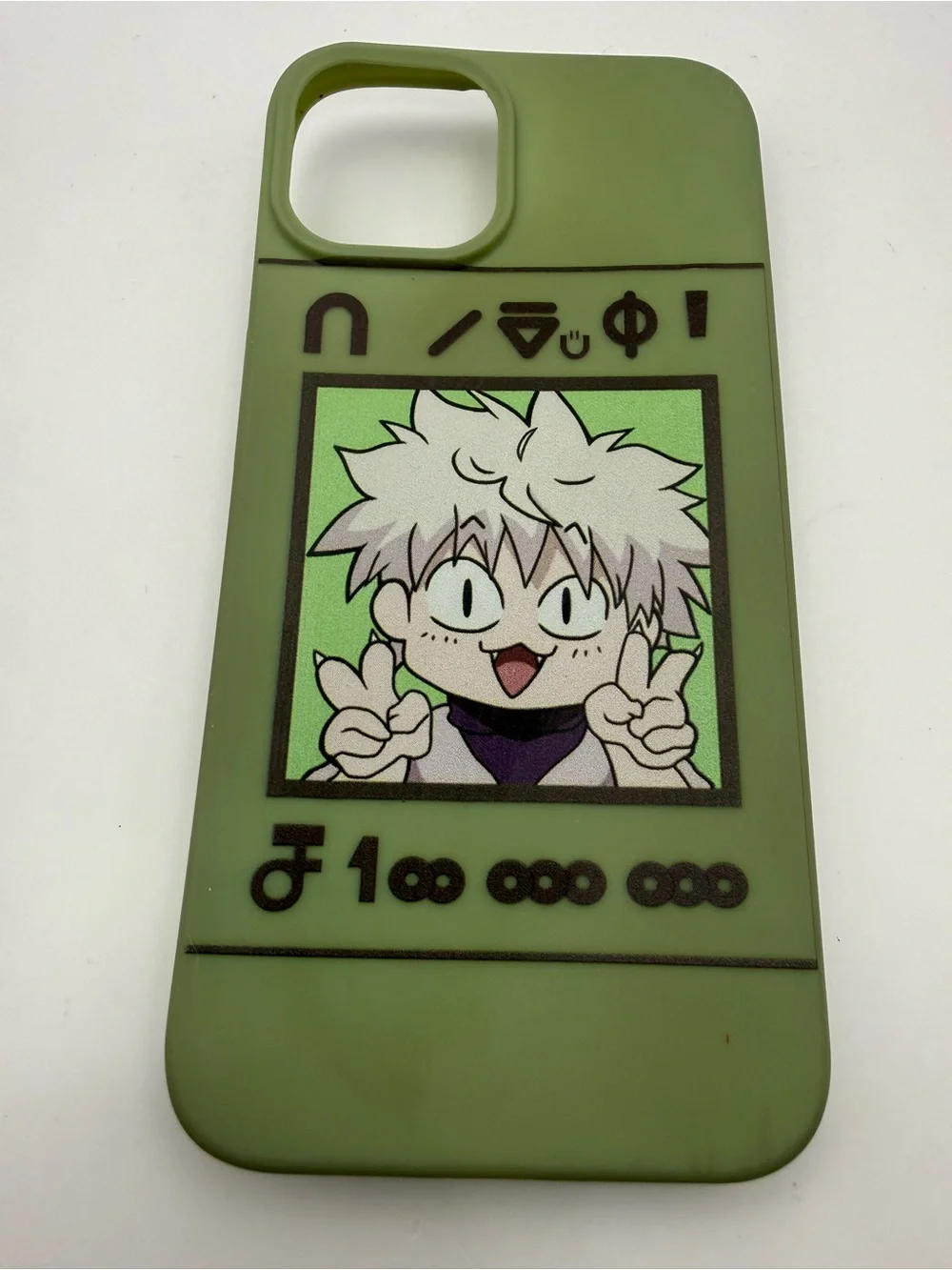 iPhone 13 Phone Green Silicone Case Killua Zoldyck from Hunter × Hunter
